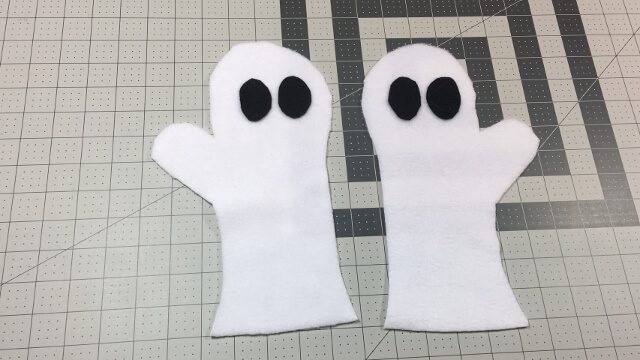 DIY Ghost Costume Mittens
