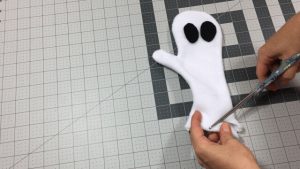 diy ghost costume mittens