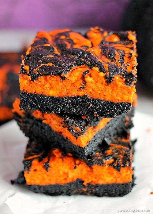 Halloween cream cheese swirl brownies. A delicious recipe for some home baked treats.