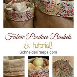 Burlap And Fabric Produce Basket