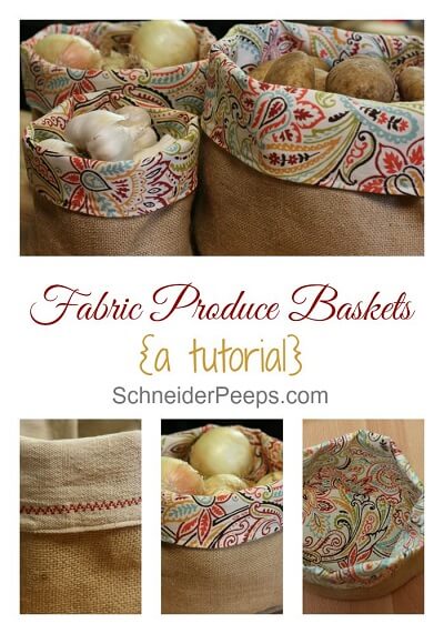 Burlap And Fabric Produce Basket. A great tutorial for your home