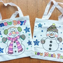 Cute Winter Coloring Bags From Oriental Trading