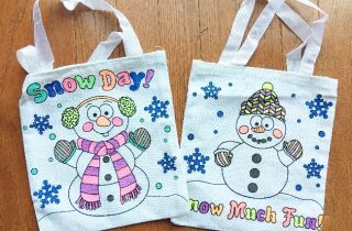 Cute Winter Coloring Bags From Oriental Trading