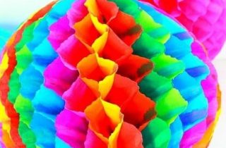 DIY honeycomb pom poms tutorial. Great for fun party decorations and much more.