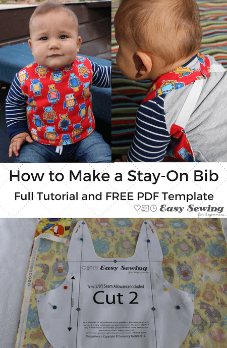 How to make a Reversible Bib that stays on. A great tutorial with printable pattern.