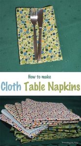 How to make fabric napkins. This project is a great fabric scrap buster as well.