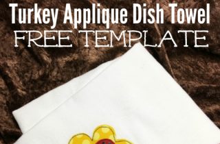 Turkey Applique Dish Towel DIY. Sew a cute turkey applique to a flour sack dish towel. This post comes with free turkey applique templates for download.