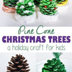 DIY Pine Cone Christmas Trees for kids