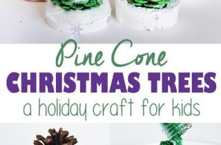 DIY Pine Cone Christmas Trees for kids. Collect some pine cones and craft cute little Christmas trees.