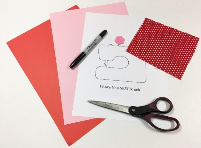 DIY Valentine's Day card with sewing machine (2)