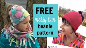 Free messy bun beanie sewing pattern