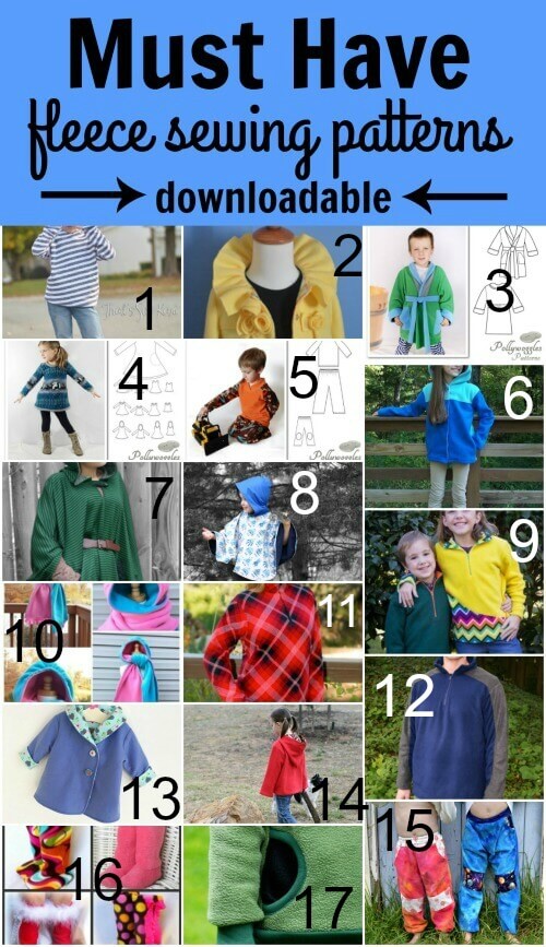 Must have fleece sewing patterns for winter.