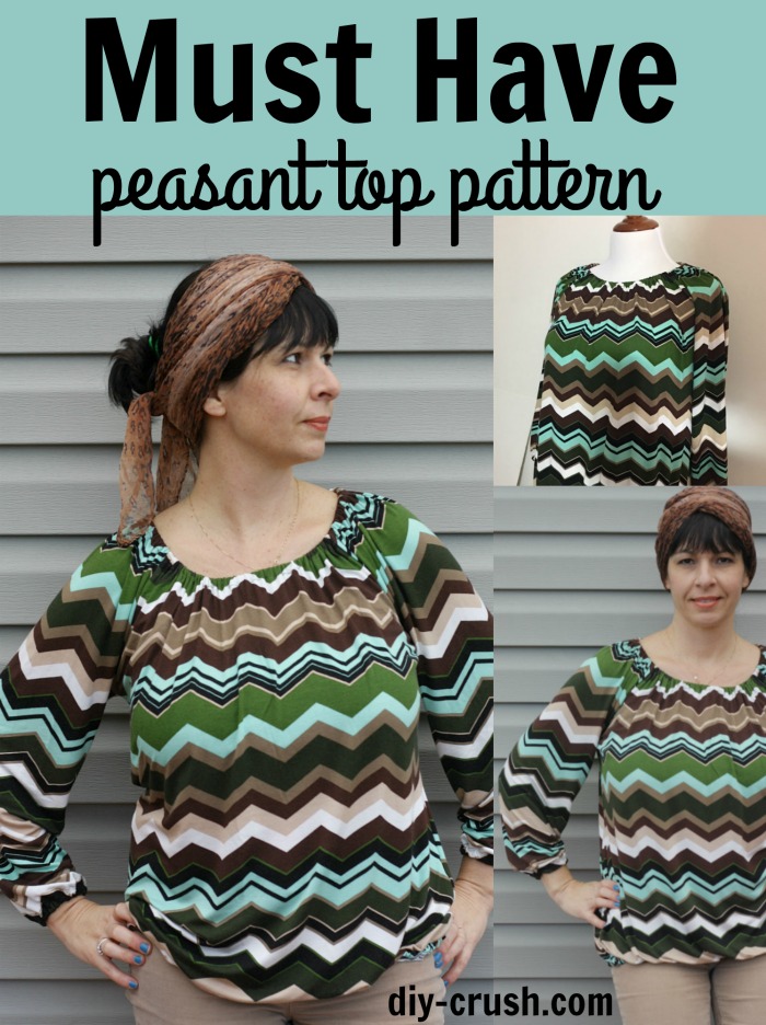 My new favorite peasant top pattern. Easy to sew and it fits amazingly well | DIY Crush