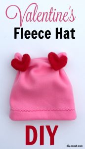 Valentine's Day Fleece Hat DIY.