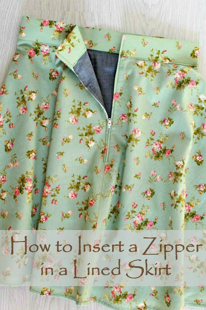 How to insert a zipper into a lined skirt