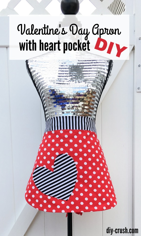 Valenine's Day apron with heart pocket | DIY Crush