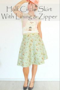 Free sewing tutorial - half circle skirt with lining and zipper