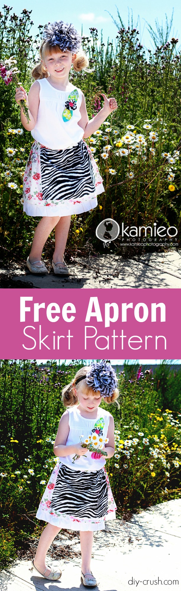 Free Apron Ruffle Skirt Pattern for Girls | DIY Crush