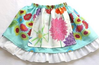 Free girls skirt pattern with apron. Downloadable PDF.