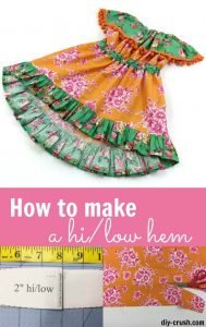 How to make a high low hem. Free tutorial with template.