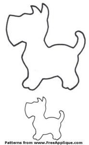 free dog applique patterns, scottie dog template