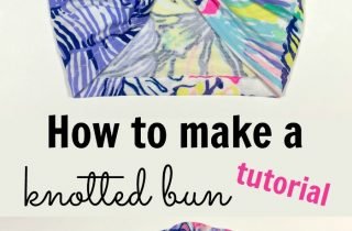 How to make a knotted bun for a turban beanie. Free tutorial at DIY Crush.