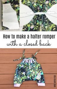 How to make a halter romper with a closed back. Free tutorial by DIY Crush