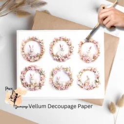 Set of 6 cute bunnies. Perfect for Easter crafts.