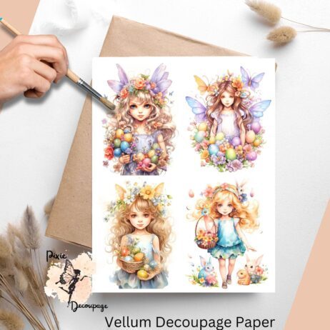 Easter Fairy Collage 7, Vellum Decoupage Paper