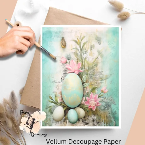 Image of an Easter egg set against a blue background.