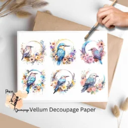 Boho Bird Collage 2, Vellum Decoupage Paper