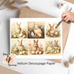 Easter Bunnies Collage 1, Vellum Decoupage Paper