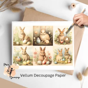 Easter Bunnies Collage 1, Vellum Decoupage Paper