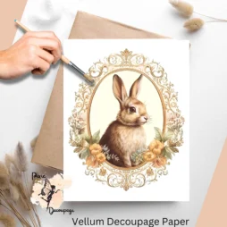 Image of a bunny inside of an antique frame.