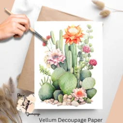 An image of a pretty cactus. Cactus 2, Vellum Decoupage Paper