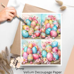 Set of 4 images of colorful Easter eggs.