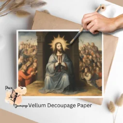 Image of Jesus with praying hands. Jesus 3, Vellum Decoupage Paper