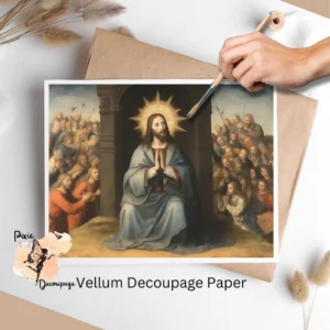 Image of Jesus with praying hands. Jesus 3, Vellum Decoupage Paper