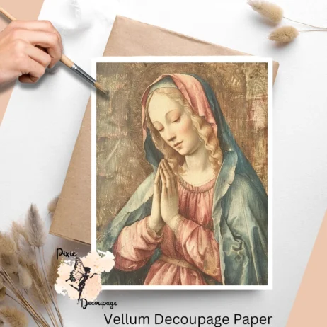 Image of the Virgin Mary with praying hands.