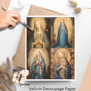 Virgin Mary Collage 1, Vellum Decoupage Paper