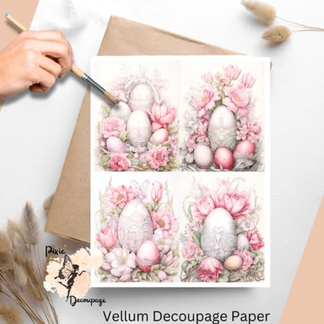 Shabby Chic Easter Collage 1, Vellum Decoupage Paper