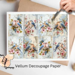 Shabby Chic Birds Collage 1, Vellum Decoupage Paper
