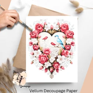 Valentine's Birds 2, Vellum Decoupage Paper