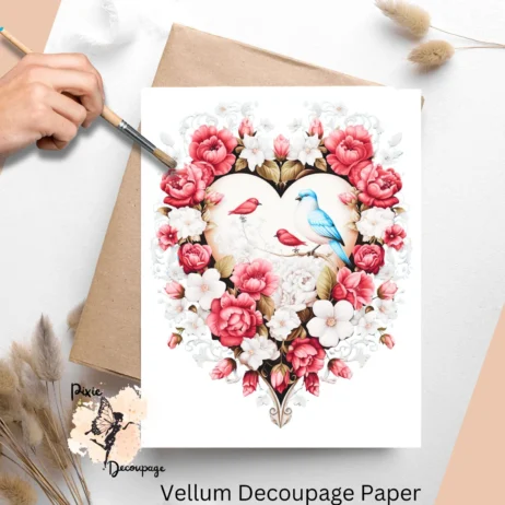 Valentine's Birds 2, Vellum Decoupage Paper