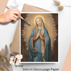 Image of the virgin Mary. Virgin Mary 1, Vellum Decoupage Paper
