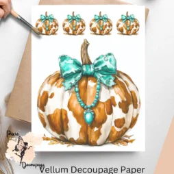 Cow Print Pumpkin 1, Vellum Decoupage Paper