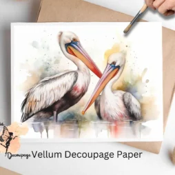 Image of 2 pelicans. Pelicans 2, Vellum Decoupage Paper