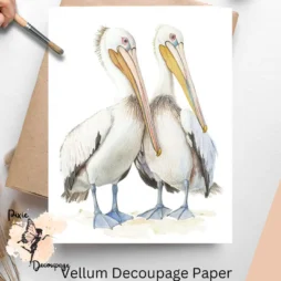 Image of 2 pelicans. Pelicans 4, Vellum Decoupage Paper