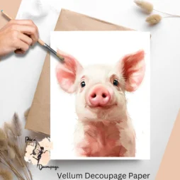 Image of a piglet. Baby Piglet 1, Vellum Decoupage Paper