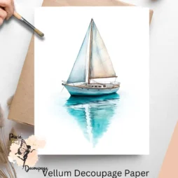 Image of a sailboat. Sailboat 1, Vellum Decoupage Paper